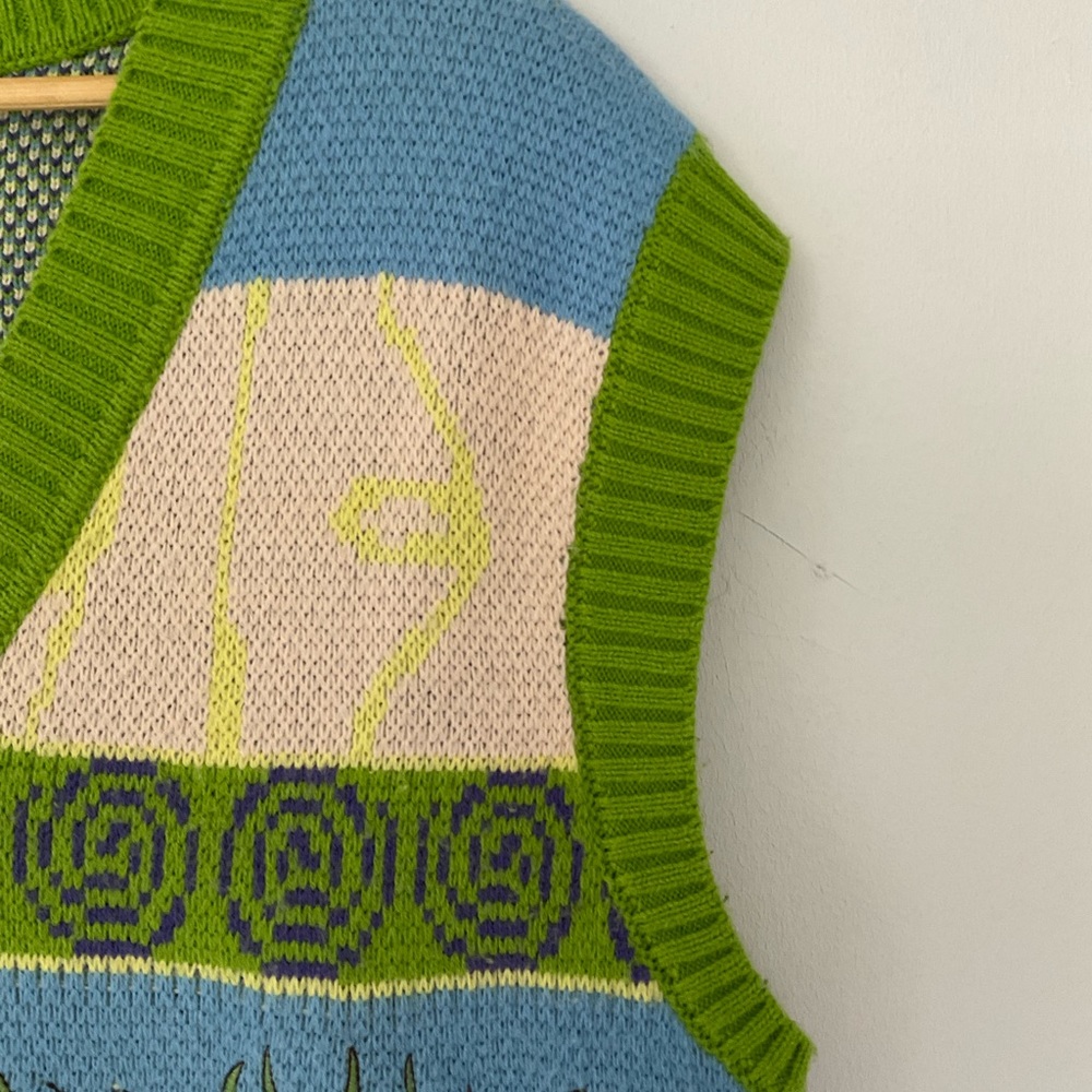 House Of Sunny Swan Lake Vest UK 14 Chunky Knit Jumper ASO The White Lotus - Picture 8 of 13